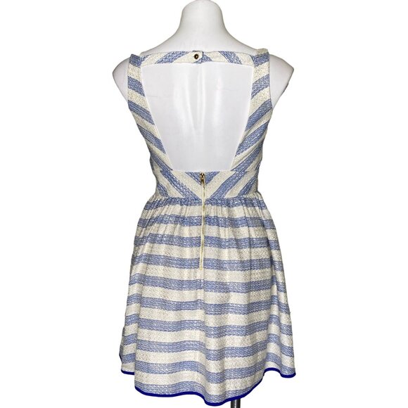 Line & Dot NWT $138 Stripe Stripe Open Back Minidress, Blue White Women's Size S - Picture 7 of 13